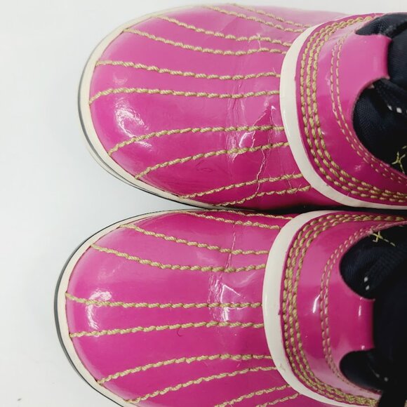 Sorel Women's Black Pink Torino Glossy Fur Ankle Winter Snow Boots Size 9 - Picture 3 of 8